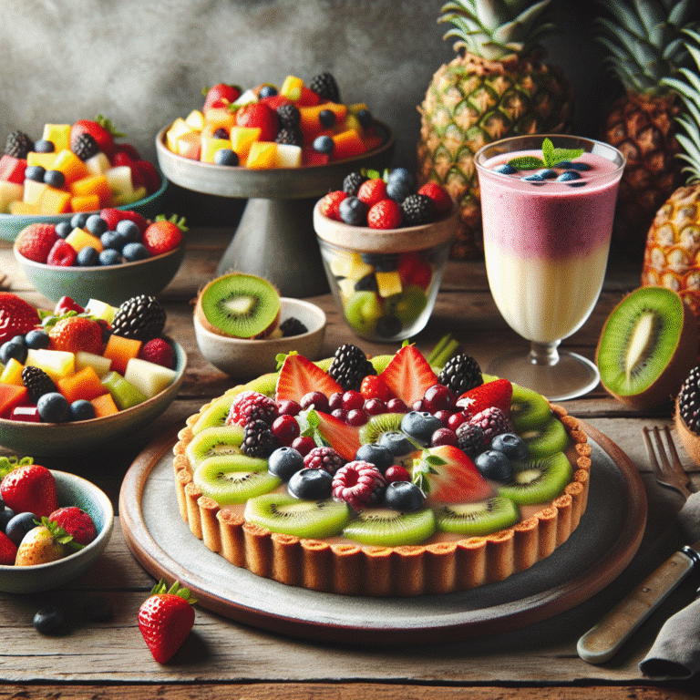 Postres veganos con frutas frescas para un toque natural
