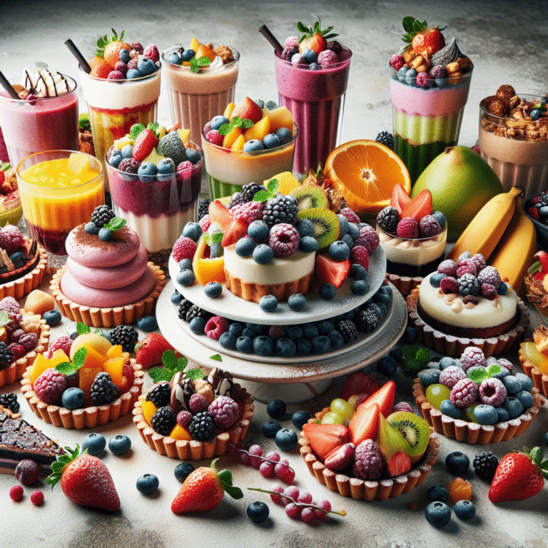 Deliciosos postres veganos con frutas frescas