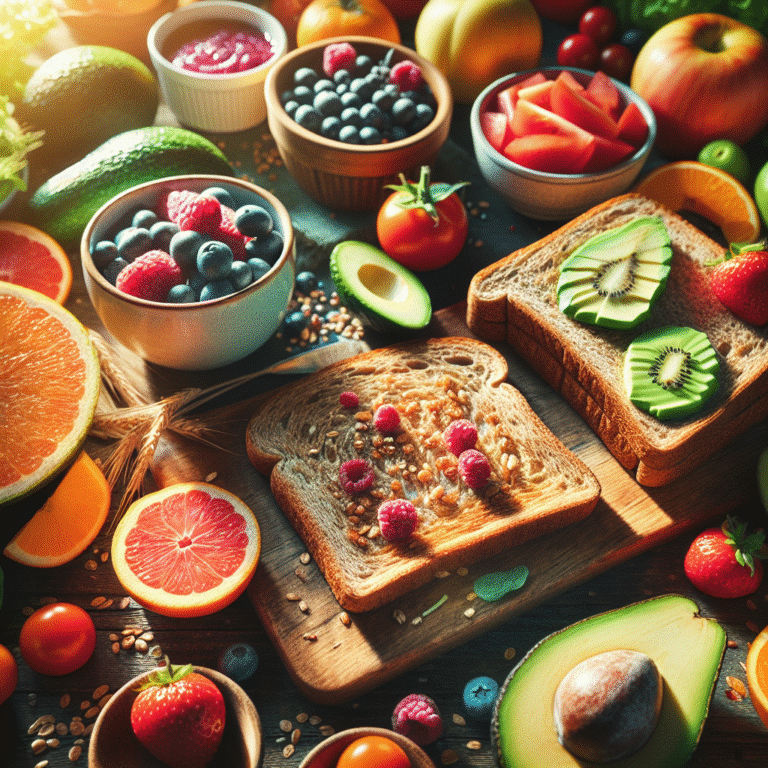 Desayunos veganos con pan integral para un toque crujiente